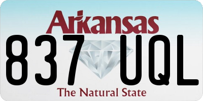 AR license plate 837UQL
