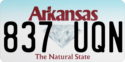 AR license plate 837UQN