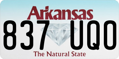 AR license plate 837UQO