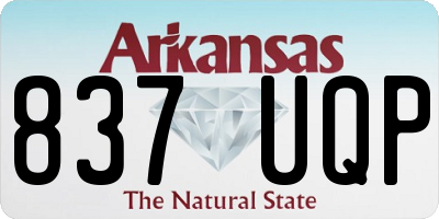 AR license plate 837UQP