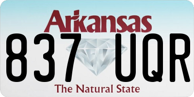 AR license plate 837UQR