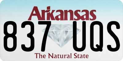 AR license plate 837UQS