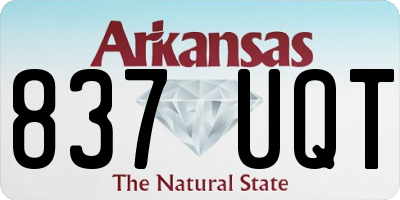 AR license plate 837UQT