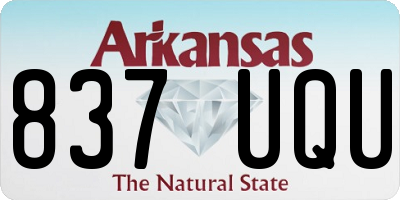 AR license plate 837UQU