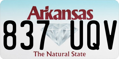 AR license plate 837UQV