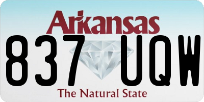 AR license plate 837UQW