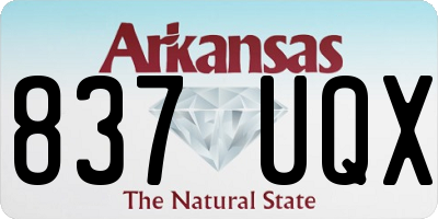 AR license plate 837UQX
