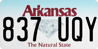 AR license plate 837UQY