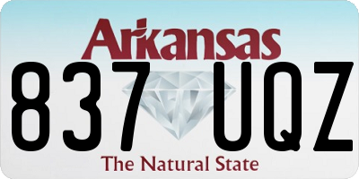 AR license plate 837UQZ