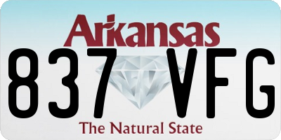 AR license plate 837VFG