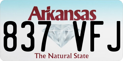 AR license plate 837VFJ