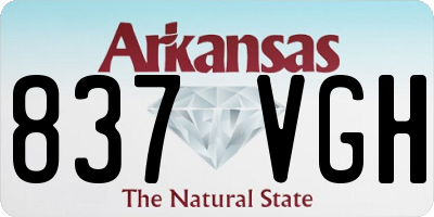 AR license plate 837VGH