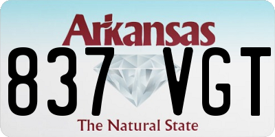 AR license plate 837VGT
