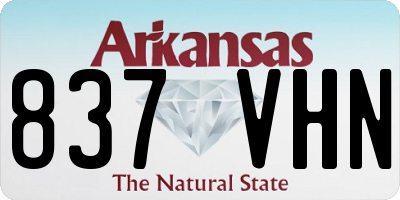 AR license plate 837VHN