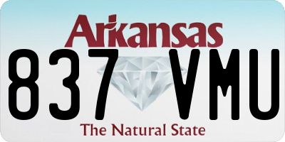 AR license plate 837VMU