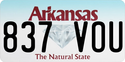 AR license plate 837VOU