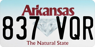 AR license plate 837VQR