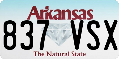 AR license plate 837VSX