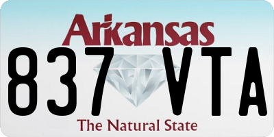AR license plate 837VTA