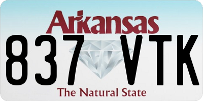 AR license plate 837VTK