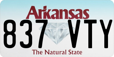 AR license plate 837VTY
