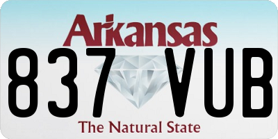 AR license plate 837VUB