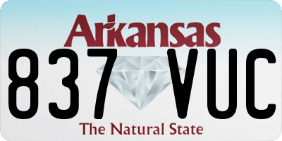 AR license plate 837VUC
