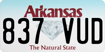 AR license plate 837VUD