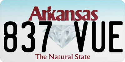 AR license plate 837VUE