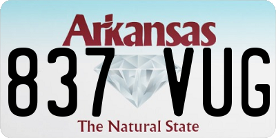 AR license plate 837VUG