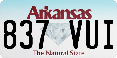 AR license plate 837VUI