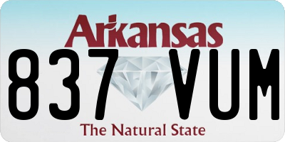 AR license plate 837VUM