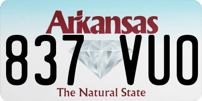 AR license plate 837VUO