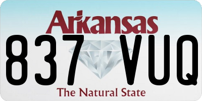 AR license plate 837VUQ