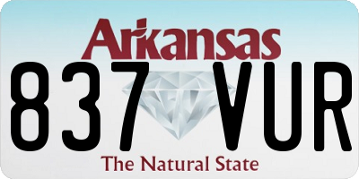 AR license plate 837VUR