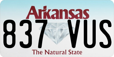 AR license plate 837VUS