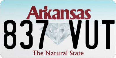 AR license plate 837VUT