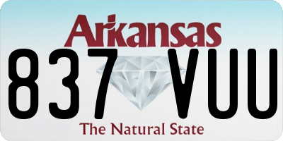 AR license plate 837VUU