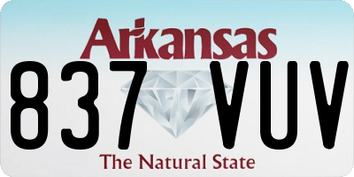 AR license plate 837VUV