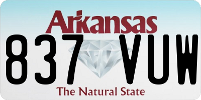 AR license plate 837VUW