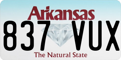 AR license plate 837VUX