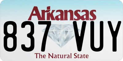 AR license plate 837VUY