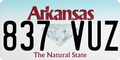 AR license plate 837VUZ