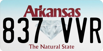 AR license plate 837VVR