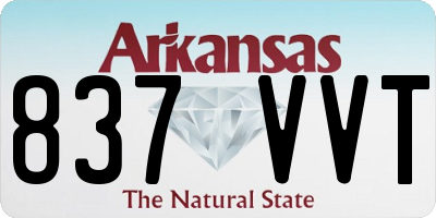 AR license plate 837VVT