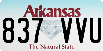AR license plate 837VVU