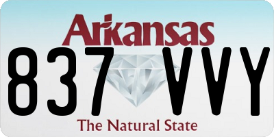 AR license plate 837VVY