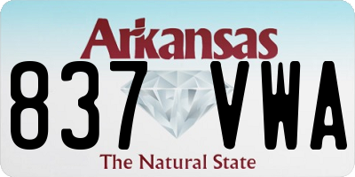 AR license plate 837VWA