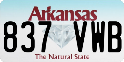 AR license plate 837VWB