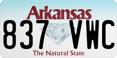 AR license plate 837VWC